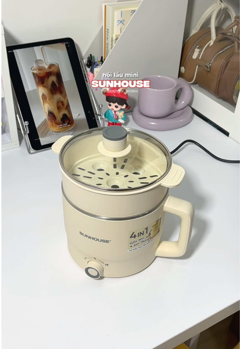 bé bé xinh xinh mà tiện lợi ghê lun á 👍🏻🍲🥟#sunhouse#laudiendanang #unboxing #nauan #giadungtienich 