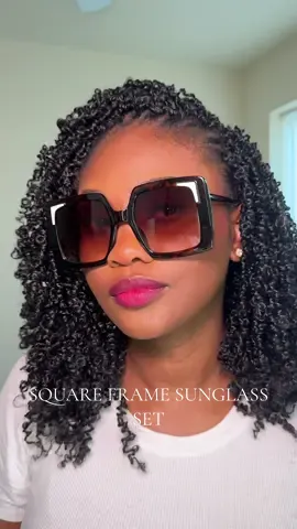 Square frame sunglass set 💕 #sunglasses #squareframesunglass #sunnies #eyewear #eyeframes 