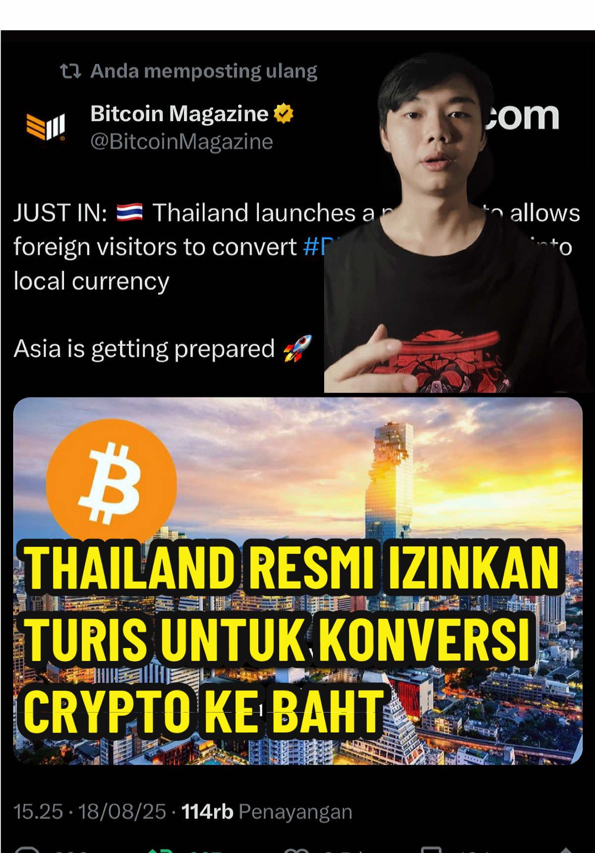 THAILAND RESMI IZINKAN TURIS UNTUK KONVERSI CRYPTO KE BAHT #cryptothailand #bitcoin #crypto #thailand #fyp 