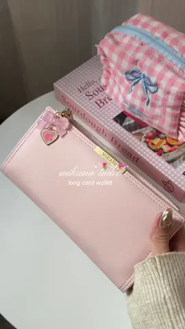 so inlove with this pink long wallet 🥺✨💕 #mikanatadeowallet #longwallet #pinkwallet #mikanacardholderwallet #longwallet