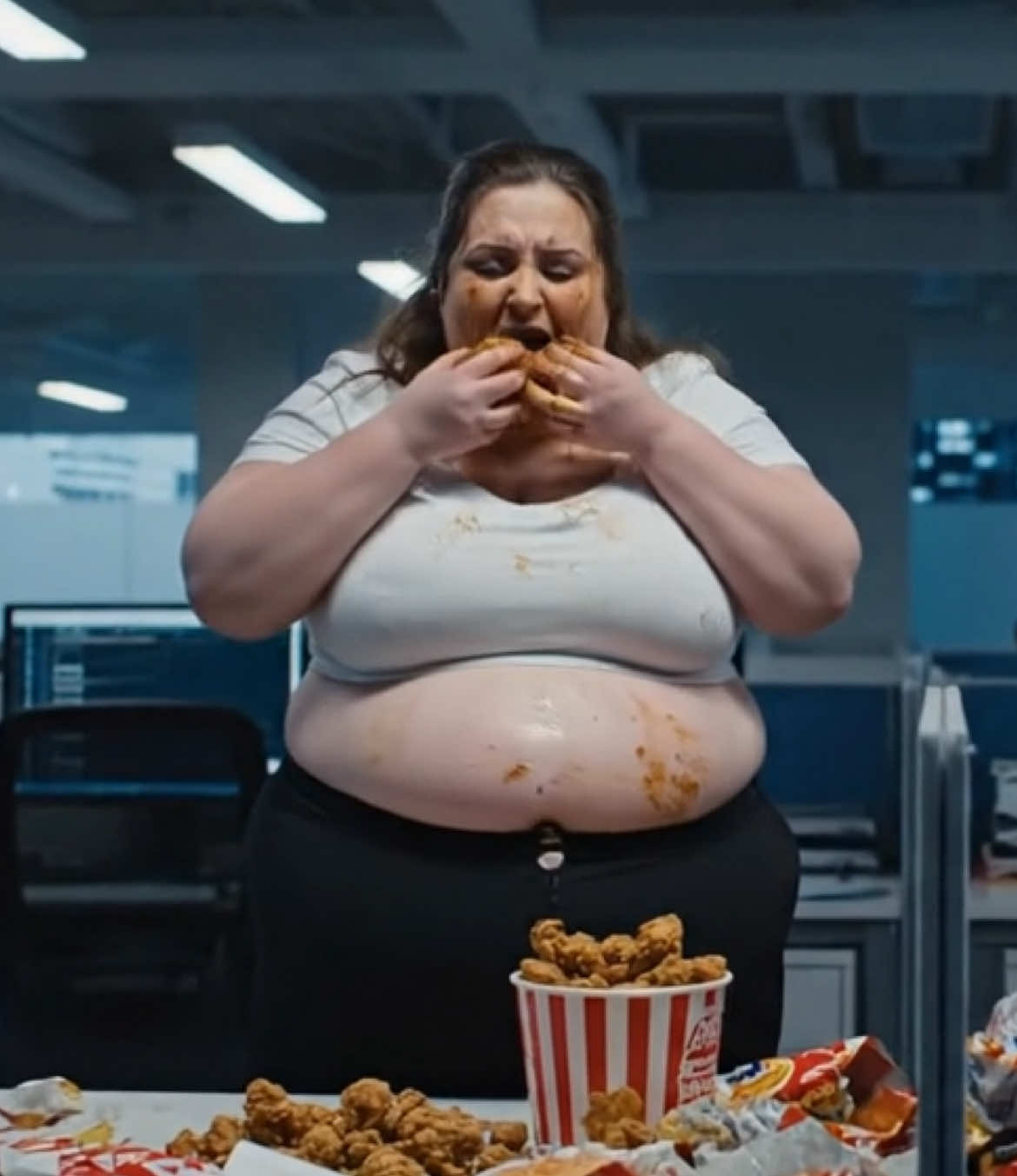 They got caught! #belly #weightgain #ai #fyp #chubby 