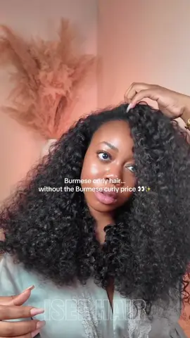 Get Burmese curly hair without the overhyped price tag from ISEE 😎😍@carolinea.world 24” Burmese Curly 250% Density Wear Go Half Wig #linkinbio  Extra 12% off with code: BTS12  #iseehairbeauty #iseehalfwig #iseeburmesecurly #halfwigtok 