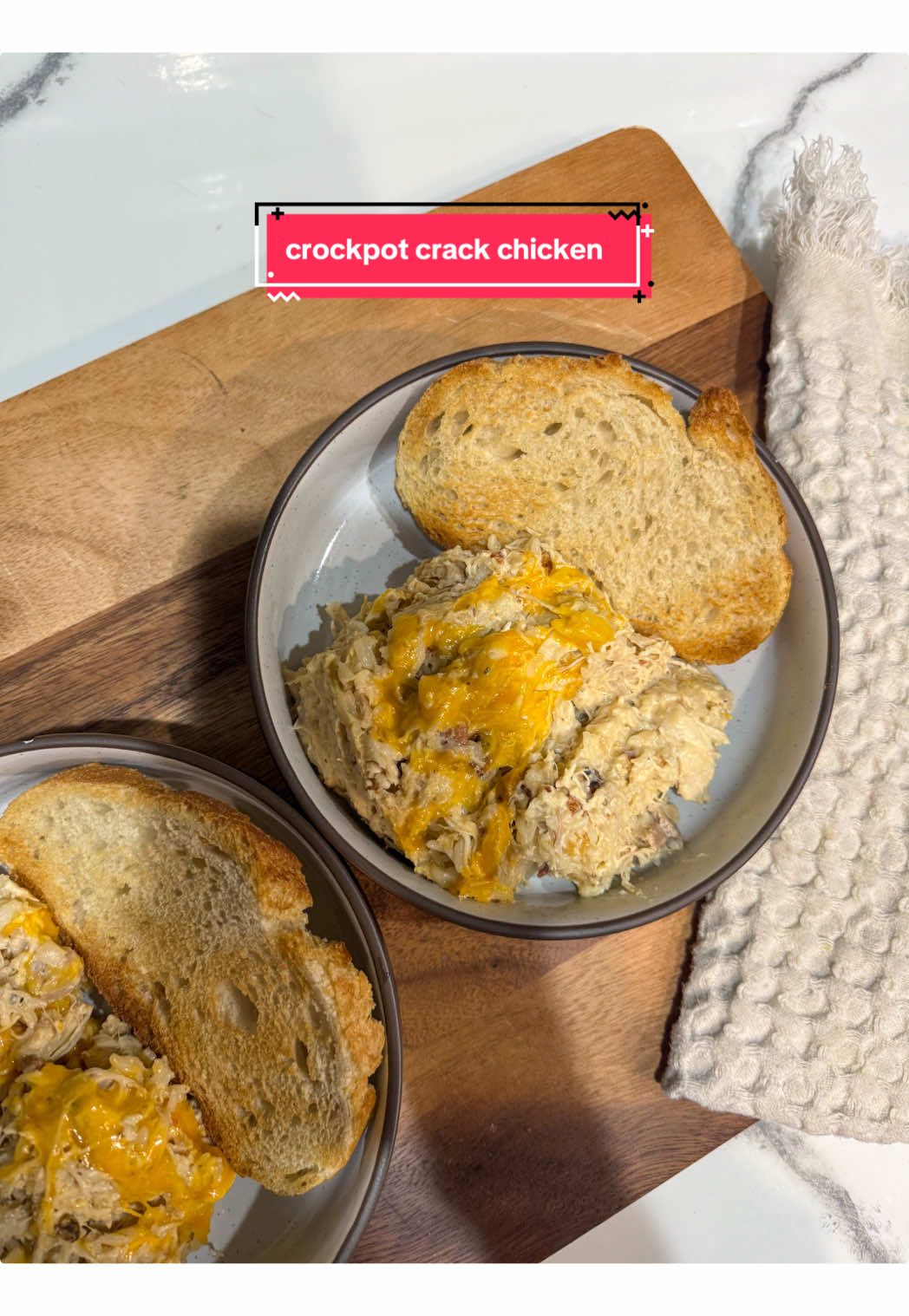🍲 Crockpot Crack Chicken & Rice Ingredients🐓🧀 -boneless, skinless chicken breasts (or thighs) -ranch seasoning (one packet) -8 oz cream cheese, cubed -1 cup chicken broth -1 cup shredded cheddar cheese -8 slices cooked bacon, crumbled -2 cups of cooked rice *optional* Instructions👩🏻‍🍳 -Place chicken in crockpot. Sprinkle ranch seasoning over top. Add cream cheese cubes and chicken broth. -Cover and cook on low 6 hours or high 3–4 hours, until chicken is tender. -Shred: Shred the chicken in the crockpot and mix into the creamy sauce. -Add cooked rice right before serving and stir it in  -Finish: Stir in cheddar cheese and bacon  *you can also make this as a pasta, sandwiches, wraps or salad!* #crackchicken #crockpotchicken #crockpotmeals #easydinnerideas #easydinnerrecipes 