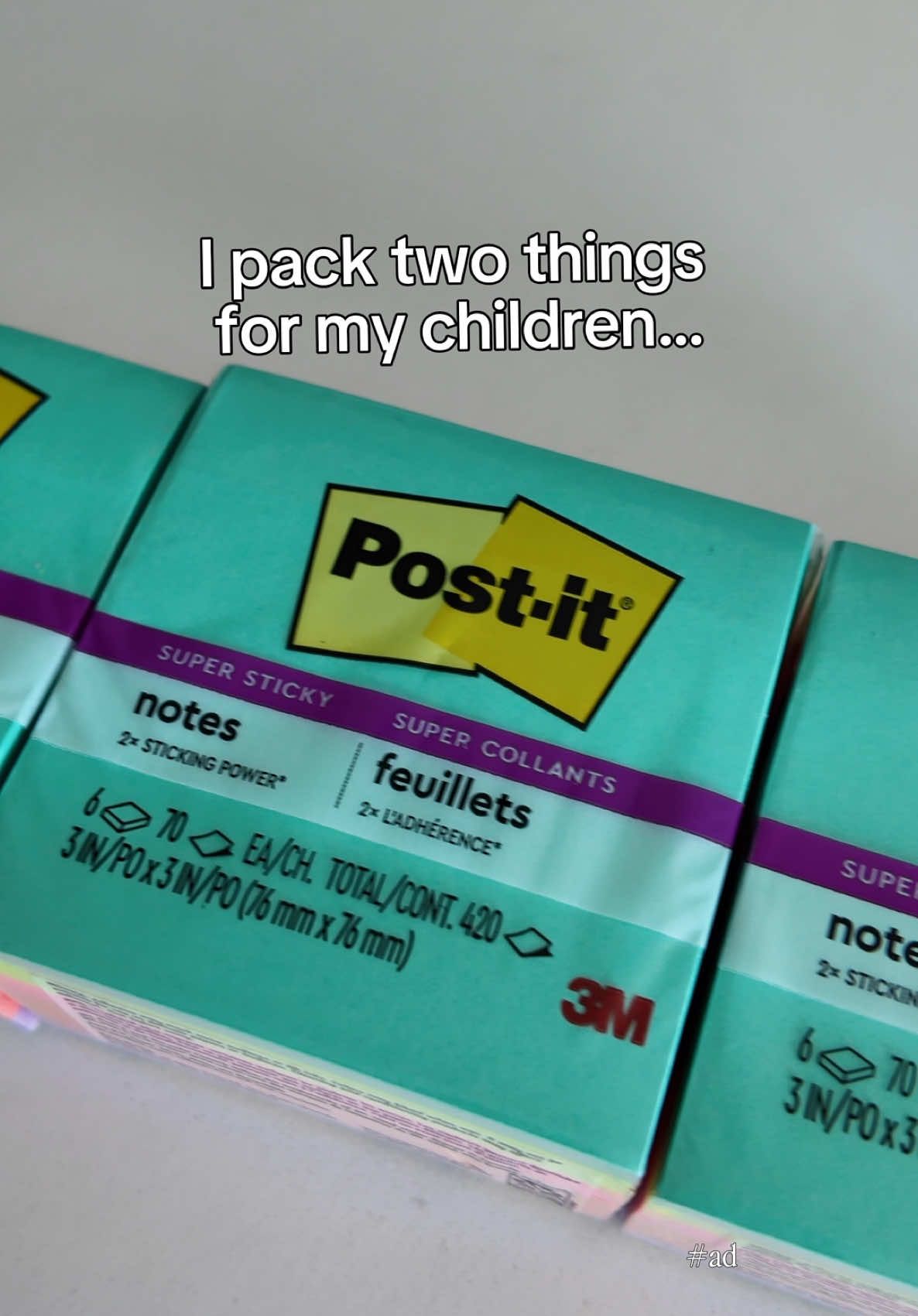#ad Do you leave notes in your child’s lunches? The most important thing I put in their lunch isn't the food, it’s the words. Post-it® Super Sticky Notes have 2X sticking power that reliably sticks and re-sticks on doors, windows, walls, and even lunchboxes. With colors so bright you can’t help but stare, Post-it® Notes are great for writing the meaningful messages to our little humans this Back-to-School because #TheWordsAddUp 