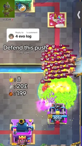 Replying to @️ Can 4 Evo Logs defend this push? 🤔 #clashroyale #clashroyaledaily #clashroyalemoments #clashroyalememes 