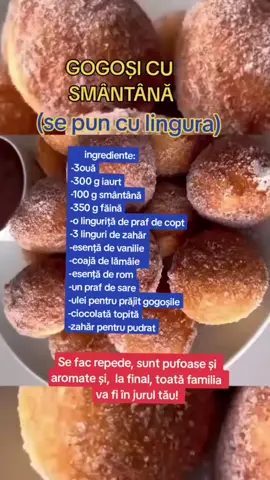Cele mai gustoase gogoși cu smântână în compoziție. #retetadulce #desertdelicios #desertrapid #titkok #yummyfood 