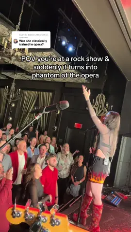 Replying to @WildeHuntCorsetry yes she switches from rock to opera mid set 🤯 #mojojuju #mojojujuband #phantomoftheopera #thinkofme #christinedaae 