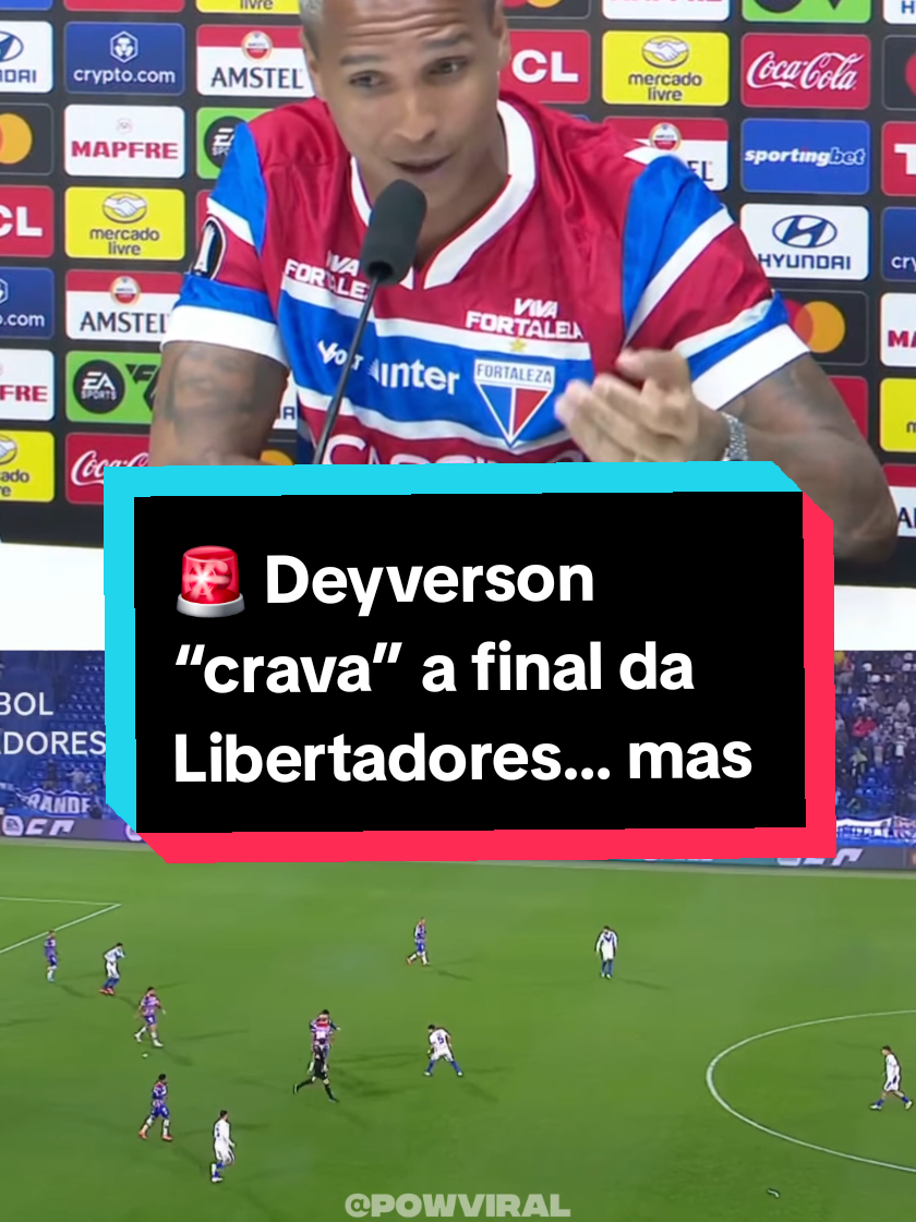 🚨 Deyverson “crava” a final da Libertadores… mas o Fortaleza ficou de fora! 🤡⚽ O atacante disse com todas as letras que tinha total certeza de que o Fortaleza chegaria à decisão continental. Mistério agora: foi confiança extrema ou cravou demais?  E aí, torcedor… foi força de vontade, autoajuda ou meme level? 🤔😂 #Deyverson #Fortaleza #Libertadores #CravouDemais #MemeFutebol 