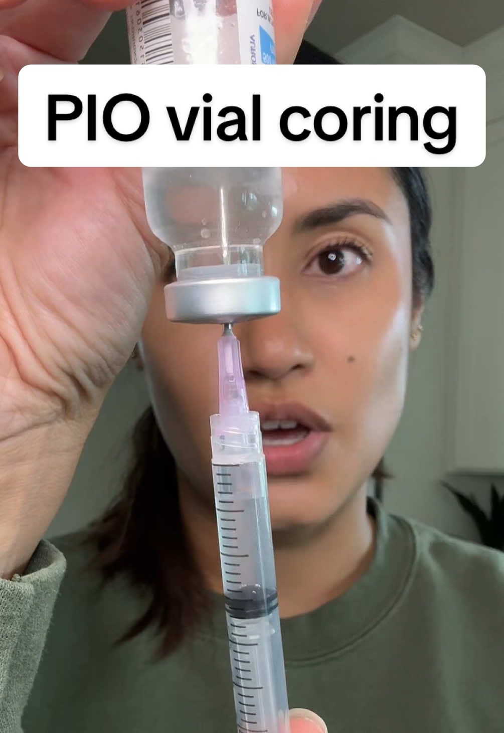 PIO vial coring: what to look out for and how to prevent it Visit the link in our bio to schedule virtual step-by-step guidance or in-person preparation and administration of all your injections #pio #progesteroneinoil #ivfmeds #412fertility 
