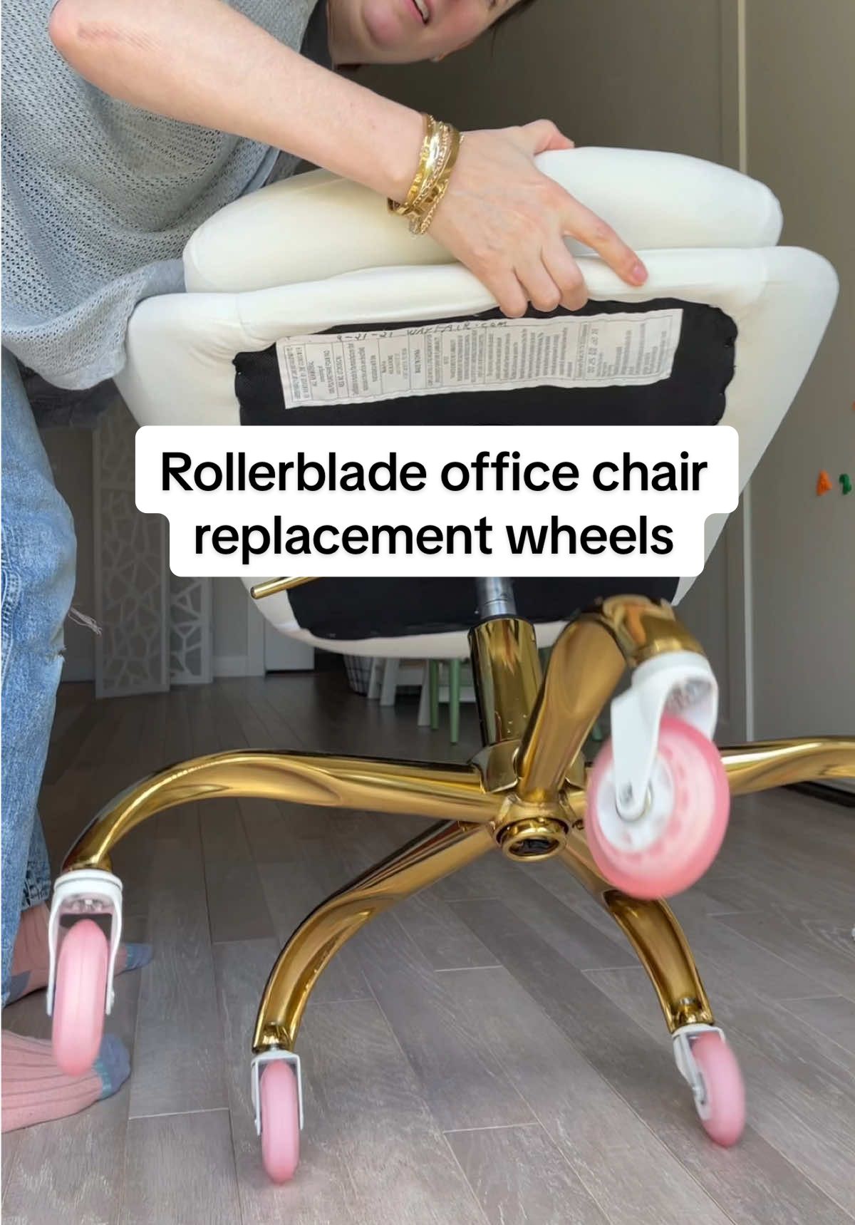 Replying to @mrs._maker I love them so much too! If anyone is tired of chair wheels that get stuck, squeak, and scrape your floors? The Office Oasis rollerblade chair wheels glide effortlessly on any surface. Even carpet. No more noise, no more scratches—just smooth, silent movement every time you sit down. They’re easy to install, fit most office chairs, and instantly transform the way your chair feels. Upgrade once and you’ll never go back to the old plastic wheels
