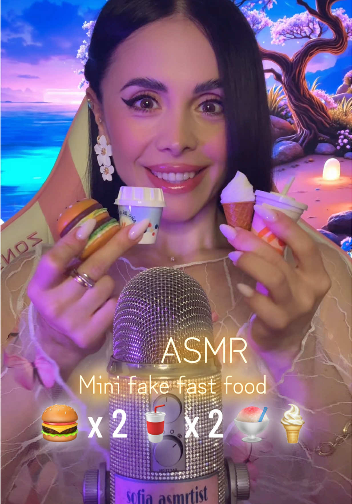 Mini fake fast food 🍔🥤🍦 #asmr #asmrfakefood #asmremoji emoji challenge 