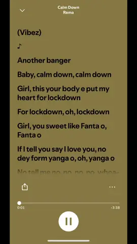 Calm Down By Rema @Rema #rema #calmdown #lyrics #musiclyrics #afrobeats  