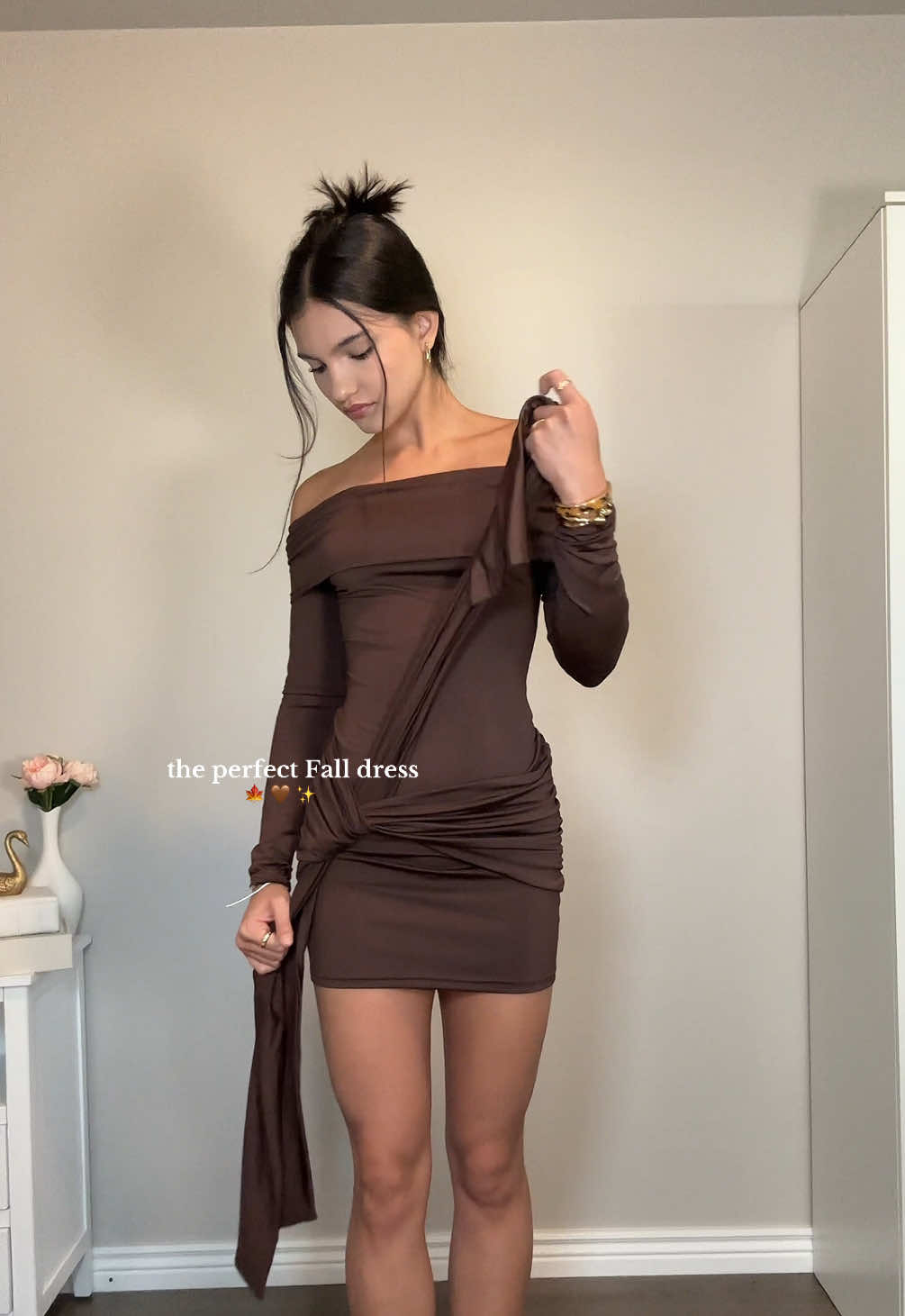 think I found my thanksgiving dress 🦃 #falldresses #falloutfitinspo #offtheshoulderdress #prettydresses #dressinspo 