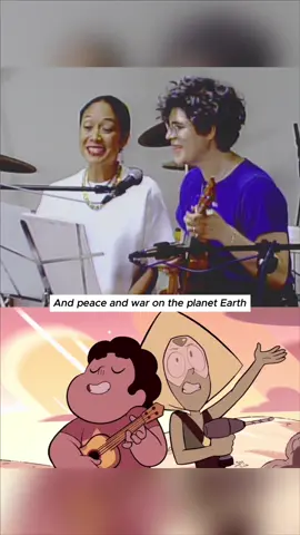 I wrote this song to sound fun and easy but it’s a real challenge to sing it live! So grateful to Shelby for joining me for the @TrevorProject fundraiser concert #stevenuniverse #peaceandlove