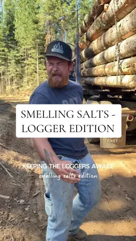 Needless to say, the loggers were wide awake this afternoon thanks to me 🤣  #smellingsalts #loggertok #logger 