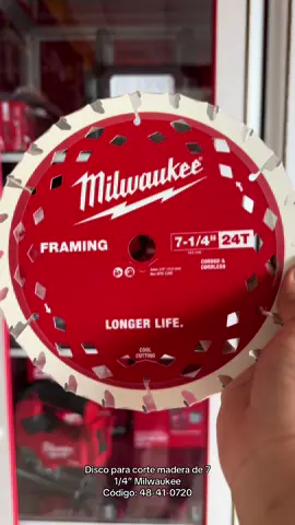 Disco para corte madera de 7 1/4” Milwaukee  Código: 48-41-0720 📲 4737-5441 ✅ Producto nuevo, original con garantía  🚚 Envíos a toda Guatemala #milwaukee #milwaukeetools #guatemala #ferreteriadelsurgt #tools 
