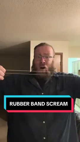Screaming at a rubber band! #rubberband #stretch #stretching #scream #screamitout 