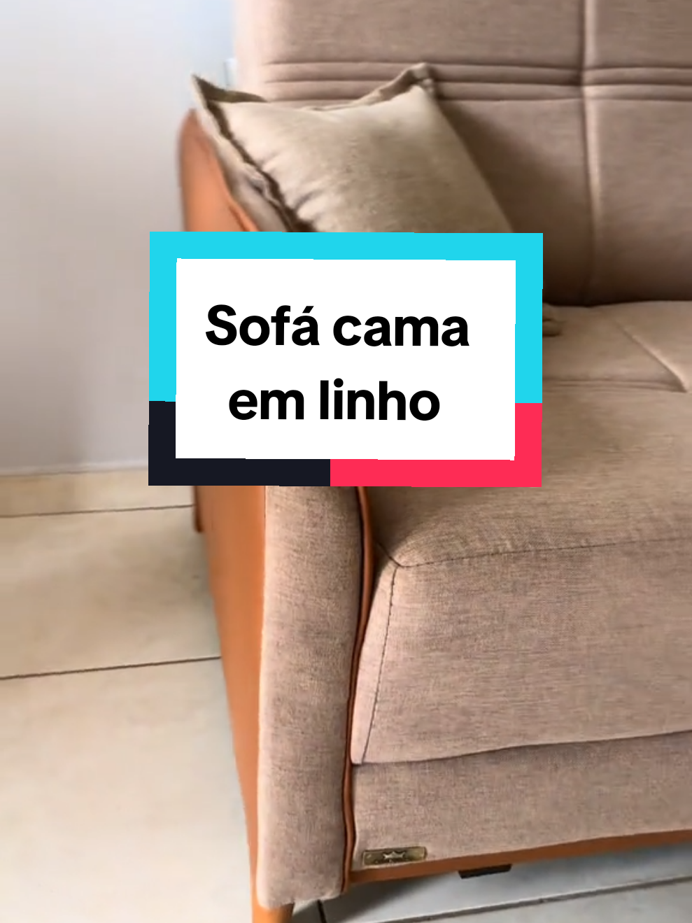 Sofá cama em linho 😍 #sofacama #sofa #sofalinho 