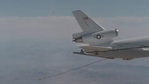 A-37 and the KC-10 during air refueing testing? And they took video? A huge thanks to @timfarmer for the upscaled render, but if you don't like the tunes, don't blame him, that was my suggestion.  You see, when this video was shot, the KC-10 had nothing but time.  Sadly, that time has now run out. If you've ever heard of the 'sine wave' on the hose when refueling behind the KC-10 Centerline drogue, this video shows it quite well, although it's never bad enough to cause any damage.#anos60708090 #rock #avion #guerra 