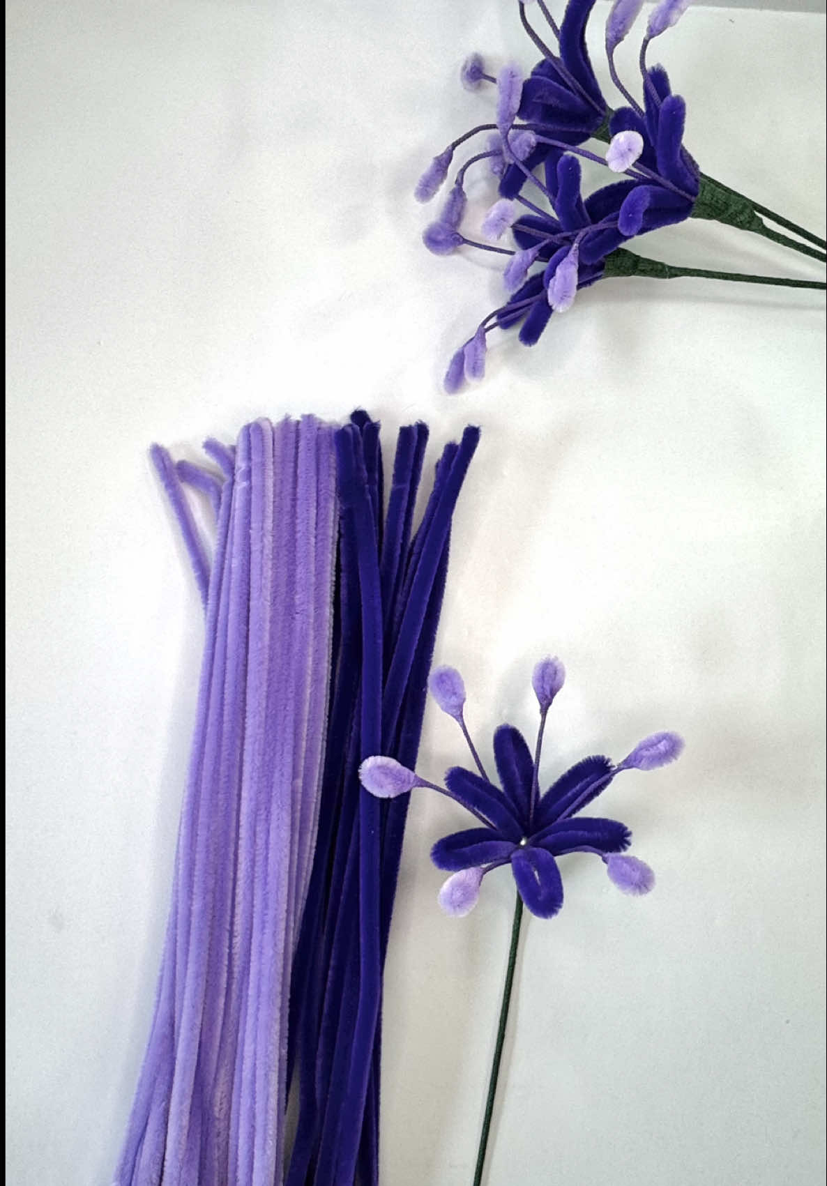 Purple Filling flower Tutorial 💜 #Pipecleanerflowertutorial #fillingflower #easydiy #easycraft #tutorial