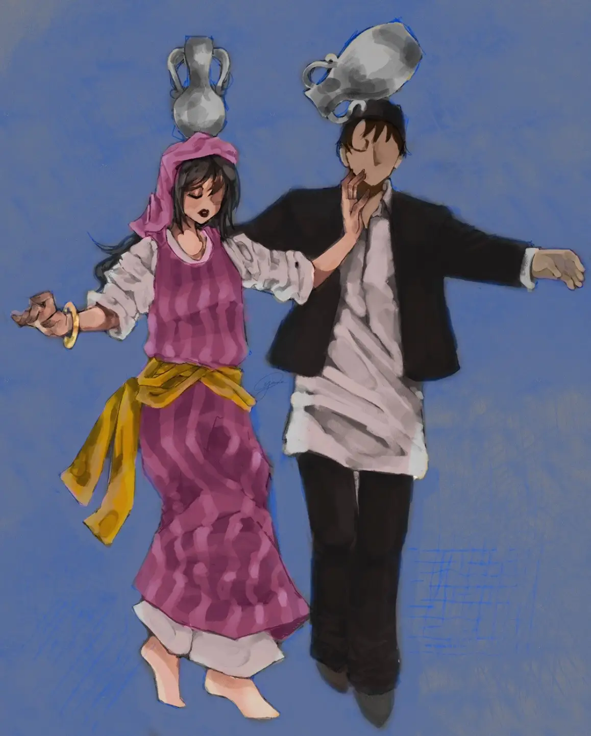 The Libyan jar dance  You could tell I got bored mid drawing and decided to be like , um yeah that’s it for now. So basically saw jar dancers from what? The 80s? And ppl been spreading the vid cuz it kinda got viral but what a shame ppl are burying the culture instead of representing it, dances are still your culture that you should be proud of period  . . . . . . #fyppppppppppppppppppppppp #xzyabc #procreateart #libyandance #culturalart 