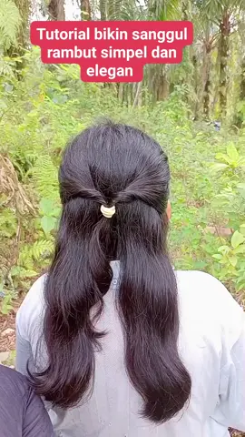 tutorial bikin sanggul rambut simpel  #tutorialbikinsanggulsimpel#hairstyletutorial 