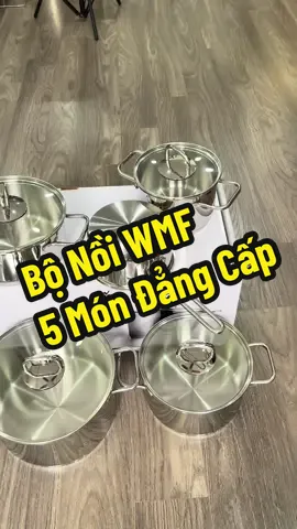 Bộ Nồi WMF 5 Món Chất Liệu Cao Cấp Thep Không Gỉ Cromargan 18/10, Quánh Và Nồi 16cm, 2 nồi 20cm, Nồi 24cm #wmf #bonoiinox #bonoiinoxcaocap #bonoiwmf #giadung 