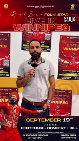Ranjit Bawa live concert in Winnipeg will be on 19 September at Centennial Concert Hall. #ranjitbawa #punjabitiktok #winnipegale #winnipeg #punjabi @Ranjit  Bawa 