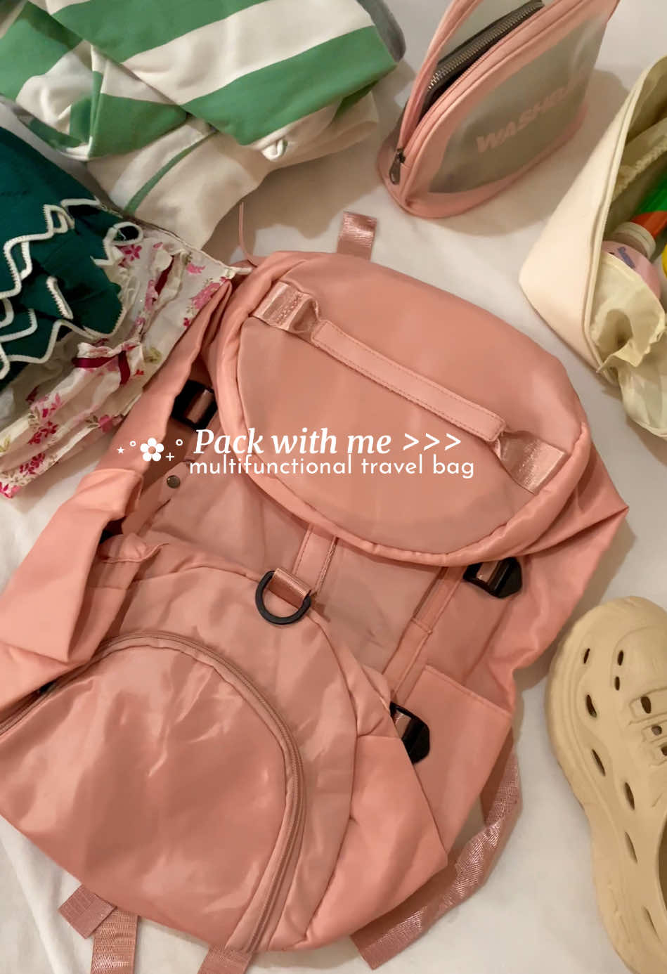pack with me using my new multifunctional travel bag! ✨ #travelbag #multifunctionalbag #multifunctionaltravelbag #whatsinmybag #backpack 