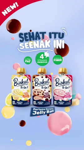 BARU!! Yogurt  pertama dengan Jelly Balls! Manisnya sensasi brown sugar, Segarnya Yuzu & Uniknya marshmallow jadi sumber serat dengan 4 jenis probiotik dan juga low fat! Biokul, #SehatItuSeenakIni 