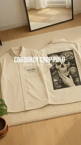 Off-white Corduroy Crop Polo For Men  #fashion #outfitinspo #outfitideas #outfit #outfits 