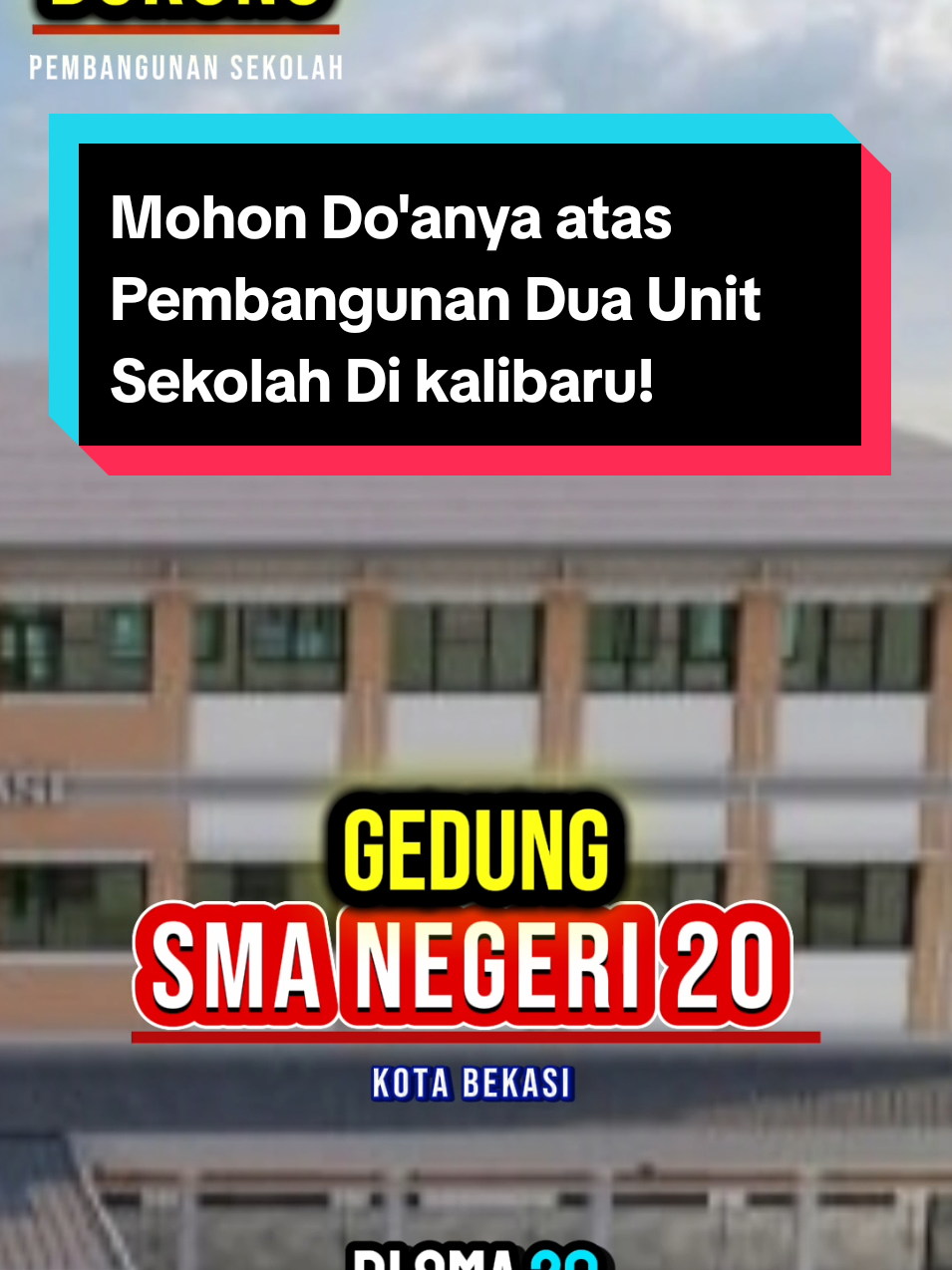 Mohon Do'a dan dukungan nya, untuk pembangunan Sekolah SMA Negeri 20 dan SLB Negeri Medan Satria.  Plt Kepala SMA Negeri 20 Kota Bekasi, Medina Siti Al Munawaro, menekankan pentingnya percepatan pembangunan demi memperluas akses pendidikan bagi lulusan SMP di wilayah Medan Satria. “Kami berharap dengan adanya gedung baru ini, akses pendidikan semakin terbuka luas, kualitas pendidikan meningkat, serta tercipta kemitraan baik dengan masyarakat sekitar,” ujarnya.#pyf #pyfツ #presiden #dirgahayuindonesia #rakyat @kang dedy mulyadi @Abdul Harris BOBIHOE @Tri Adhianto @kalibaru 