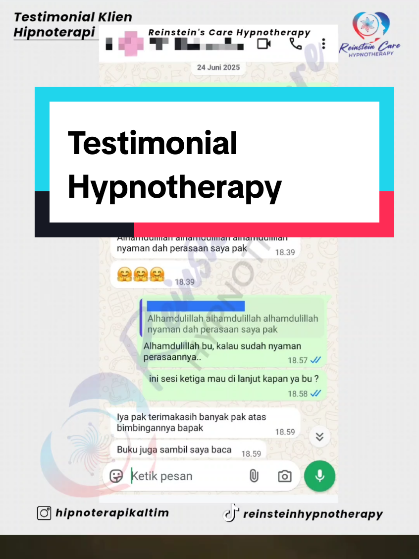 Testimonial Hipnoterapi, mau seperti ini ? langsung hubungi no yang ada di Profil BIO #hipnoterapi #reinsteinhypnotherapy #hipnoterapikaltim #hipnoterapitenggarong #hipnoterapisangatta 