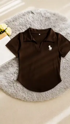 Kaos Wanita Croptop Kerah Polo