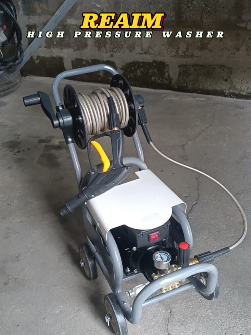 REAIM High Pressure Washer 32000Kpa, Heavy Duty Fully Adjustable Pressure Car Washer With Wheels. Perfect For Carwashing, MotorWashing, Detailing. #reaim #highpressurewasher #carwash #highpressure #foryou 