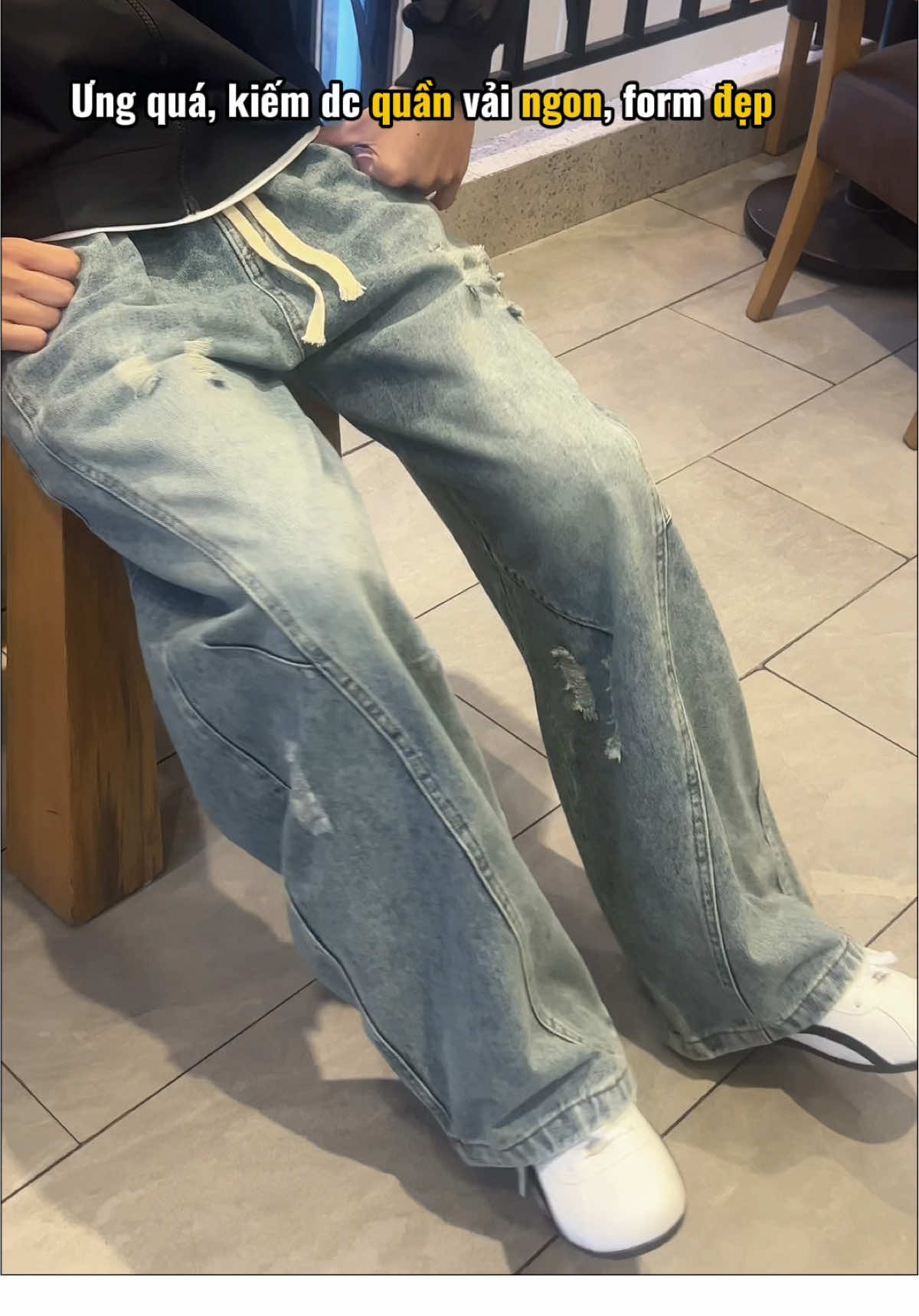 Vải jean mềm m, form đẹp điên#quanjean #quanjeanongrong #xuhuong 