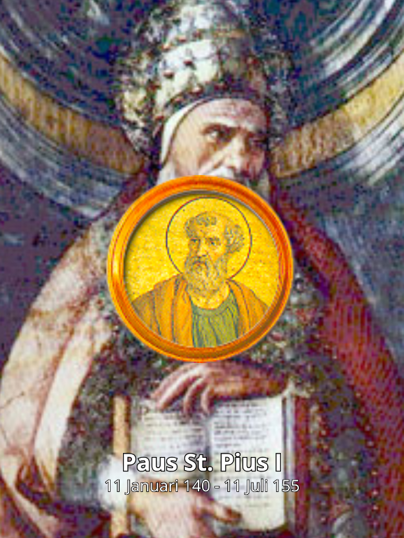 Paus Pius I memimpin Gereja Roma sekitar tahun 140 hingga wafat sekitar tahun 155, menurut catatan Annuario Pontificio. Dalam masa kepemimpinannya, ia dikenal menentang ajaran sesat seperti kaum Valentinian dan Gnostik yang saat itu berkembang. Ia dihormati sebagai santo dalam Gereja Katolik dan dirayakan setiap tanggal 11 Juli. Namun, hingga kini masih belum jelas apakah ia wafat sebagai martir atau bukan.