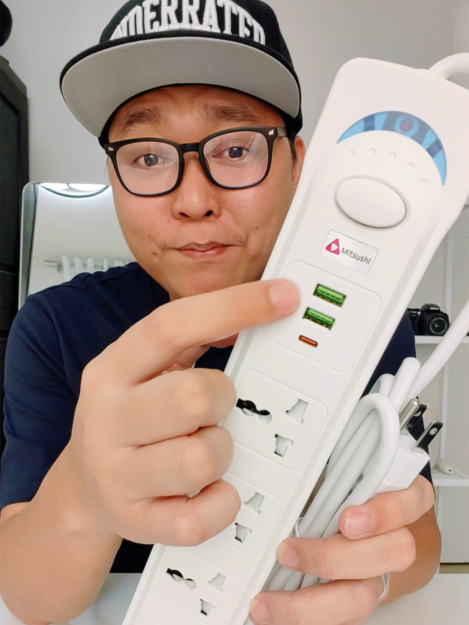 Mitsushi Power Strip Extension Cord Universal Outlet USB Type C Port Heavy Duty Surge Protection