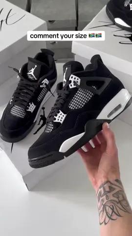 ⚡🤍 Jordan 4 White Thunder now in 🇿🇦! Black base with crisp white hits = pure fire 👟🔥 Sneakerhead essential & streetwear-ready 💯 📍 SA Based | 🚚  💸 Limited pairs  #Jordan4WhiteThunder #WhiteThunder4s #Jordan4SA #SneakerDropZA #StreetwearZA    