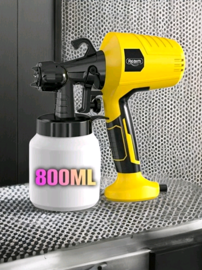 REAIM Re800ML Electric Spray Gun 450Watt, Mesin Cat Semprot Elektrik, Alat Semprotan Cat Listrik untuk Penggunaan Rumah Tangga Kecil#mesinsemprot #virall #fypage 