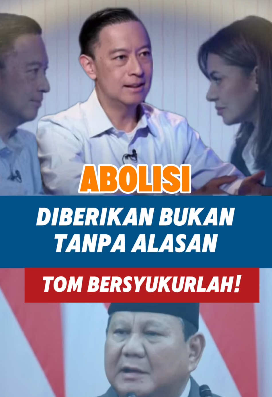 Abolisi diberikan bukan tanpa alasan Tom bersyukurlah #reformasipengadilan #hukumhumanisberkeadilan #tomtidakminta #kejagung #indonesia🇮🇩 #fyp #prabowo 