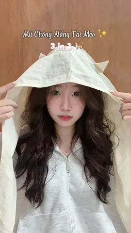 Mũ Chống Nắng Tai Mèo 🐈 #muchongnang #muchongnangtaimeo #mũ #khanchongnang #muchongnanghottrend 