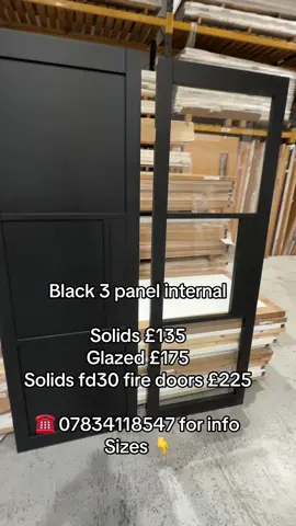 Solids 35mm £135  Sizes 78x24, 27, 30, 33 Glazed 35mm £175 78x21, 24, 27, 30, 33 Glazed side lights £175  1981x457mm 1981x579mm Solid fd30 fire doors 44mm £225 78x27, 30, 33 #deal4doors#leeds