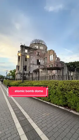 The Hiroshima Peace Memorial (Genbaku Dome) was the only structure left standing in the area where the first atomic bomb exploded on 6 August 1945. ❣️ #hiroshima #atomicbombdome #japan #fyp 