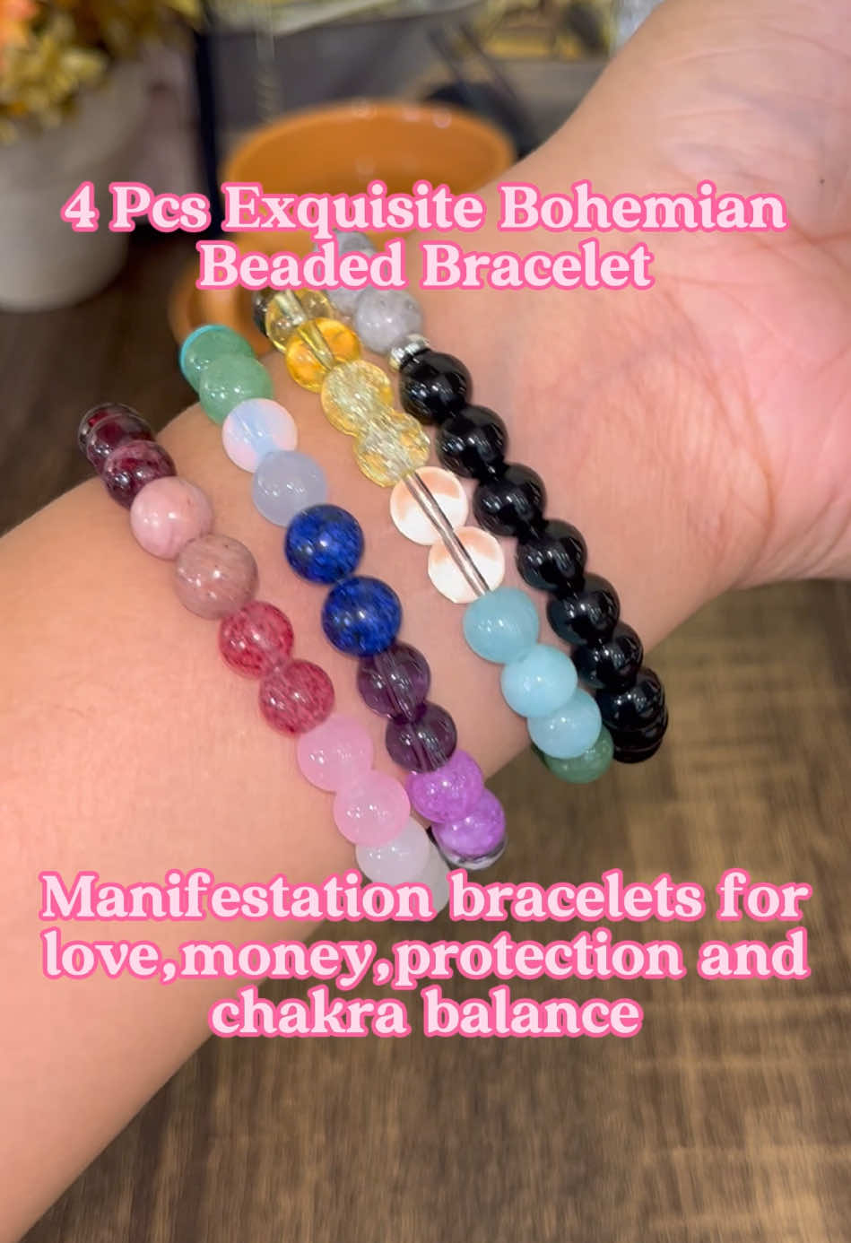 Manifestation bracelets for love, money, protection and chakra balance #manifestation #Love #bracelet #money #protection #TikTokShop #tiktokmademebuyit #under10k #creatorsearchinsights 