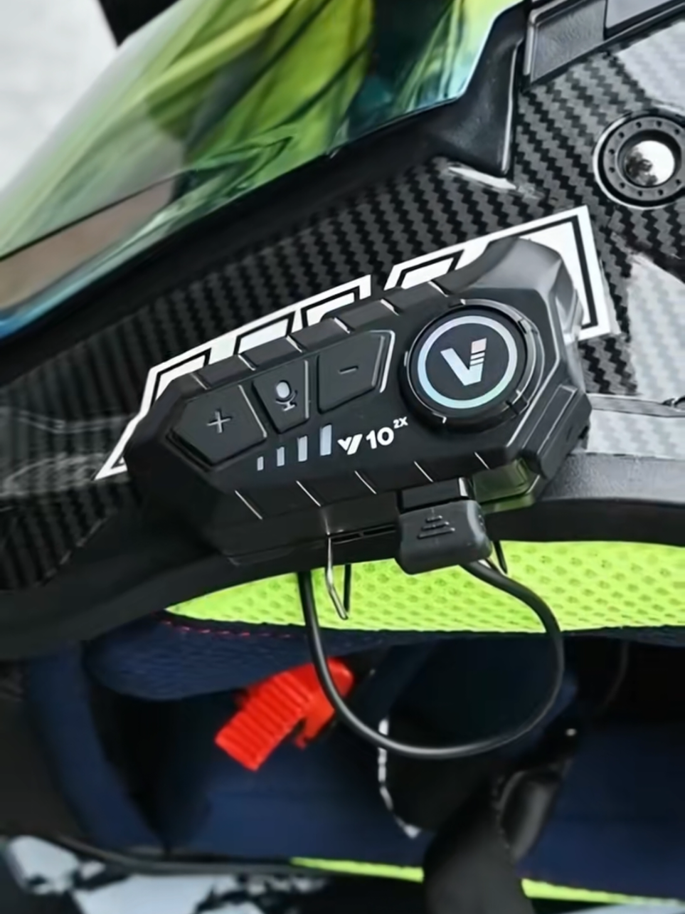 fone de ouvido Bluetooth com microfone e comando de voz para capacete de moto 