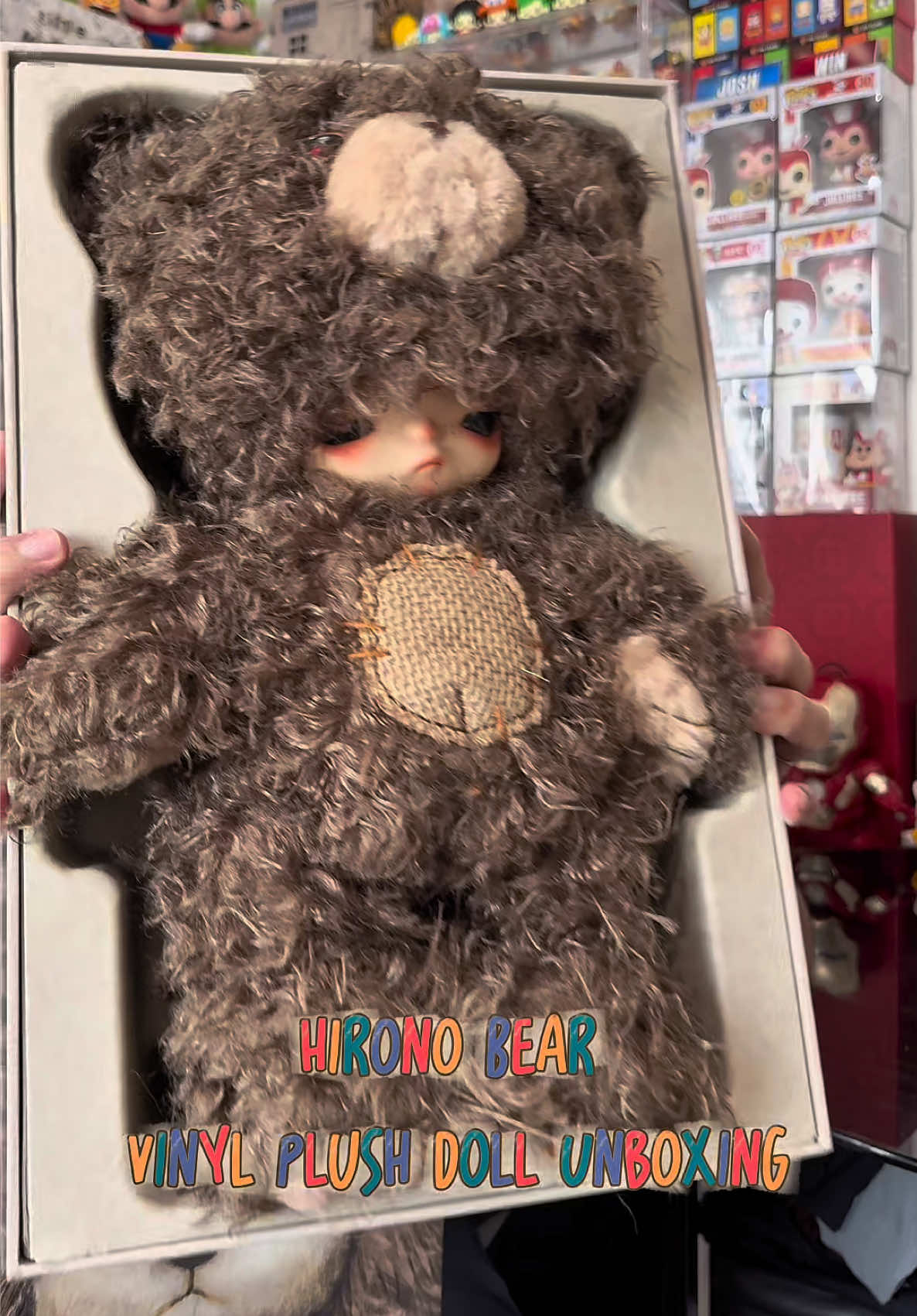 Hirono Bear Vinyl Plush Doll Unboxing 🧸♥️ #hirono #popmart #CapCut #foryou #hironopopmart 