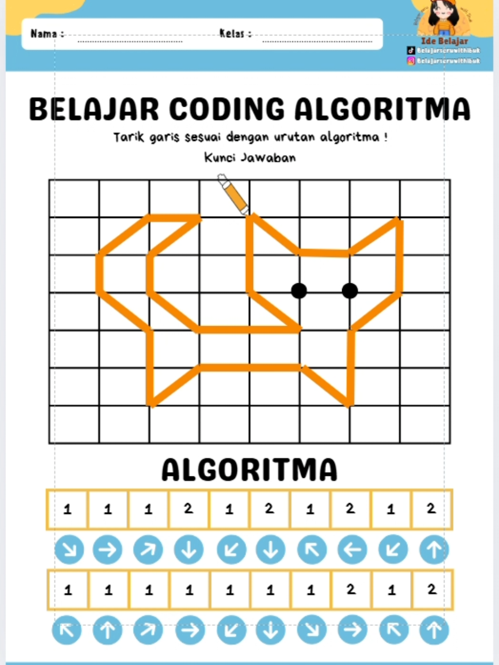 Coding itu gampang banget! Bahkan anak kecil bisa ngerti pola & algoritma kayak main game 🚀 Tapi... kalau anak nggak distimulasi sejak dini, mereka bisa: ❌ Susah fokus ❌ Lemah di logika & matematika ❌ Kurang terlatih problem solving 👉 Solusinya? Ajarkan coding sejak usia 4–8 tahun dengan cara fun & sederhana. Bukan pakai laptop ribet, tapi pakai Worksheet Coding yang step by step, penuh warna, dan gampang diikuti anak. ⏳ Jangan tunggu nanti! Golden age anak itu cuma sekali. 📘 Buruan klik link di bio, biar anak kamu tumbuh jadi logis, kreatif, dan siap hadapi masa depan!
