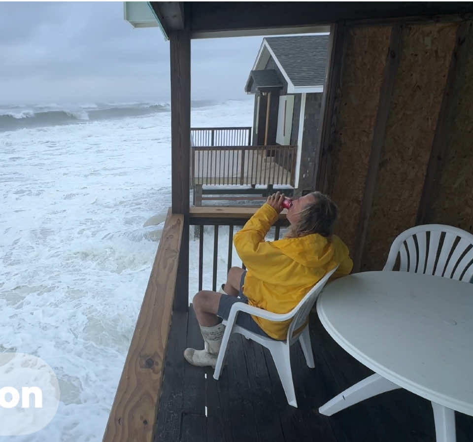August 21, 2025, Buxton’s, North Carolina. High tide, 🌀 Erin #buxton #cocacola #outerbanks #hurricaneerin #hightide