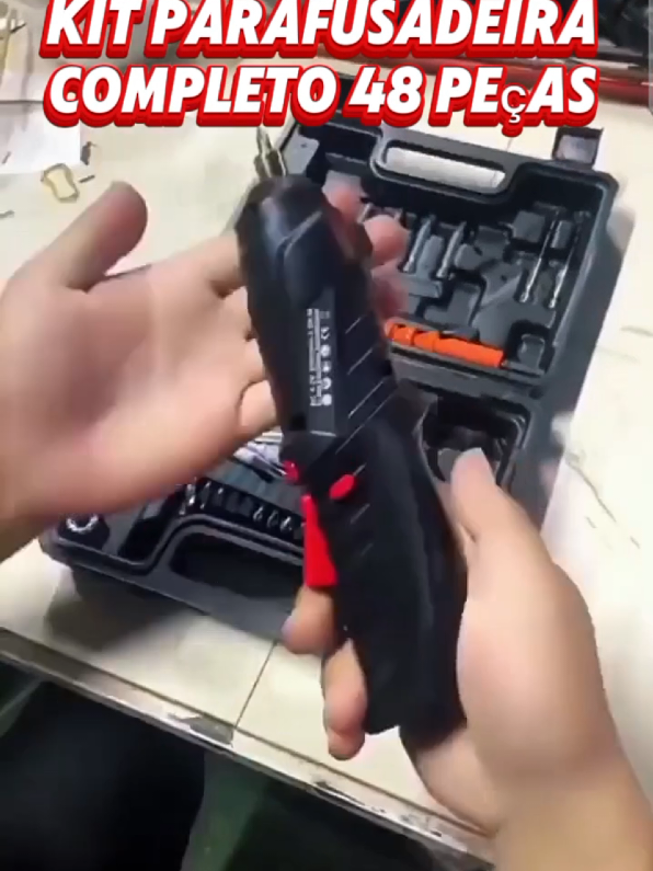🛠️ Chegou o Kit Parafusadeira/Furadeira Elétrica que vai turbinar seus projetos! 💪 Sem fio, à bateria e com 48 peças? É pra botar pra quebrar! 💥  Não perca tempo! ⏳ Clique agora e aproveite a promoção. 🏃‍♂️ Seus projetos nunca mais serão os mesmos! 😉 #parafusadeira #furadeira 